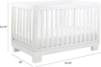 Babyletto Modo 3-in-1 Convertible Crib with Toddler Bed Conversion Kit in White, Greenguard Gold Certified