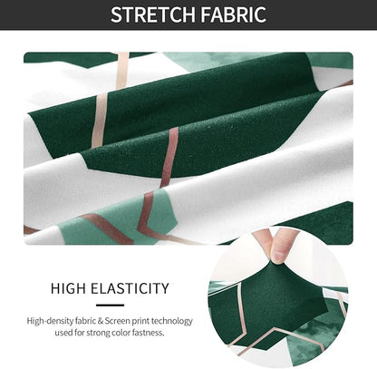 Gibelle Dining Room Chair Covers Set of 4, Soft Stretch Kitchen Chair Covers Slipcover Protector, Removable Washable Geometric Parson Chair Covers 4 Pack, Hunter Green