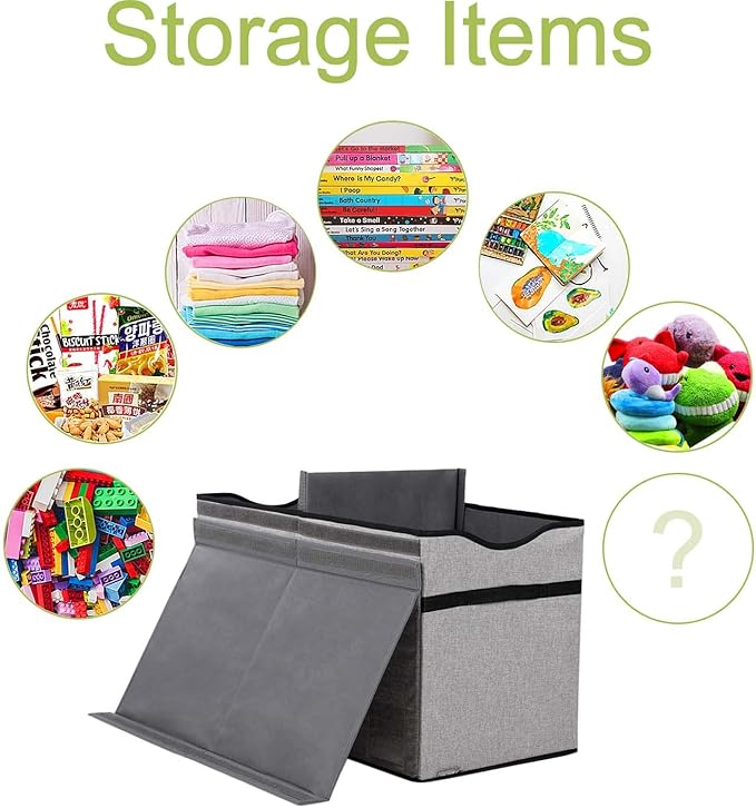 Toy Box Chest, Collapsible Sturdy Storage Bins with Lids, Extra Large Kids Toy Storage Organizer Boxes Bins Baskets for Kids, Boys, Girls, Nursery Room, Playroom, Closet (Fine Linen Gray)