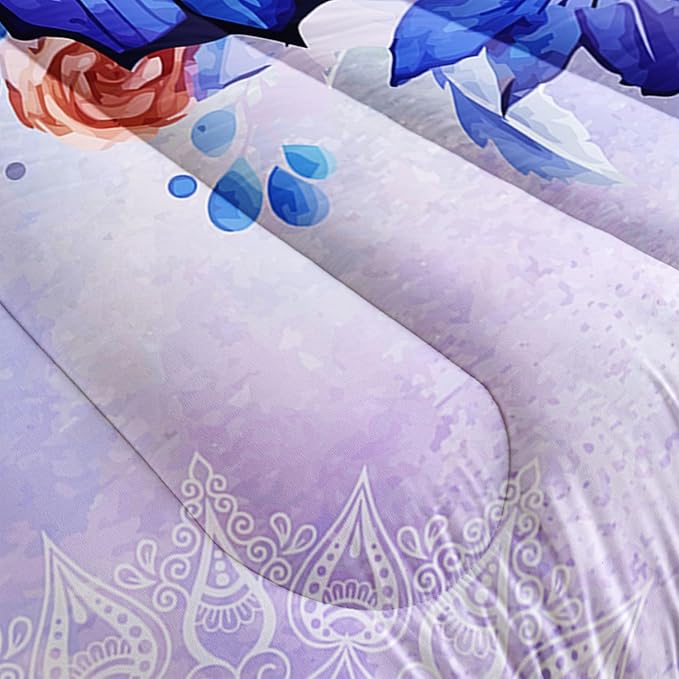 Datura home Kids Comforter Set Butterfly Printed Pattern Bedding Set with 1 Comforter and 2 Pillowcases for Girls Boys Bedroom All Season(Butterfly3 Twin)
