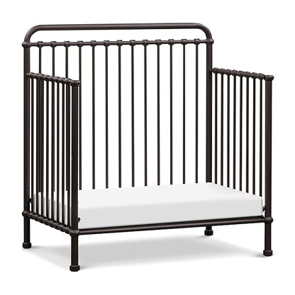 NAMESAKE Winston 4-in-1 Convertible Mini Metal Crib in Vintage Iron, Greenguard Gold Certified