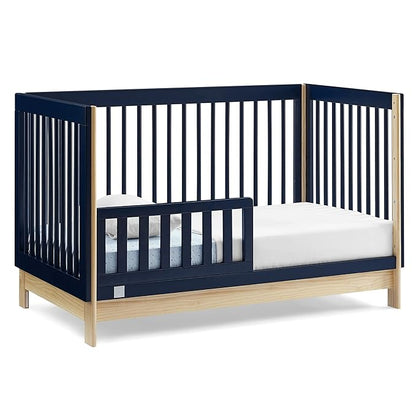Delta Children babyGap Tate 4-in-1 Convertible Crib + Brannan Bear Bookcase with Bins + Brannan Bear Wall Shelf with 4 Hooks, Navy/Natural (Bundle)