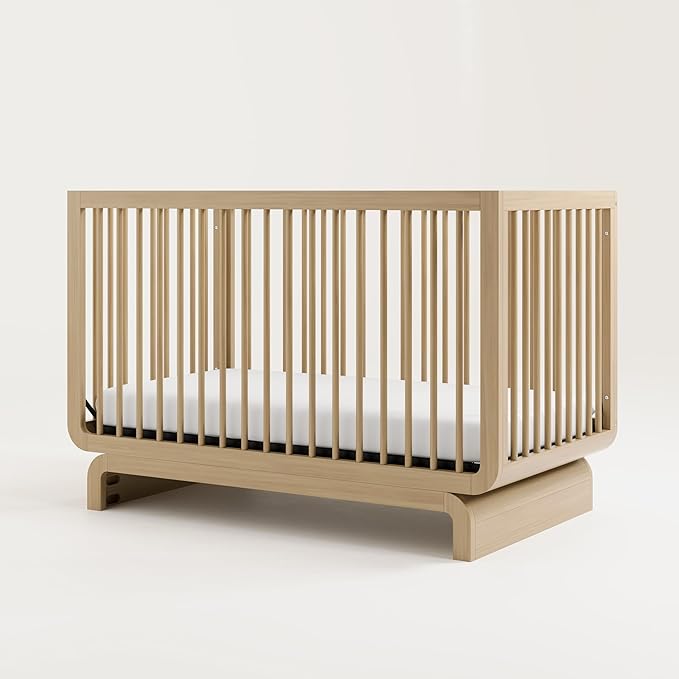 Storkcraft Santorini Deluxe 5-in-1 Convertible Crib with Bonus Toddler Guardrail (Driftwood) – GREENGUARD Gold Certified, Toddler Guardrail Included in Box, Fits Standard Crib Mattress