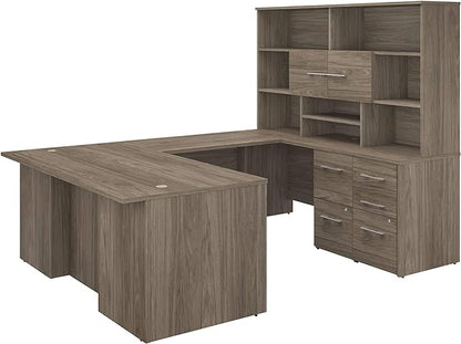 Bush Business Furniture 500 Home Office Desk, 72W, Modern Hickory