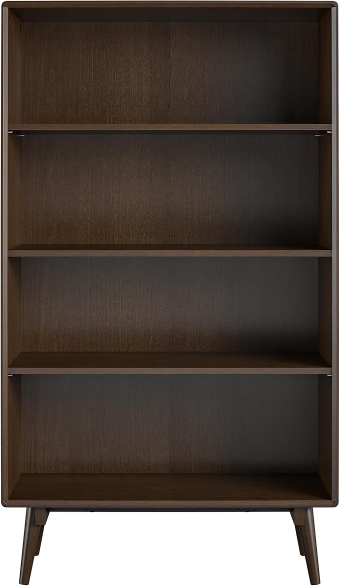 Novogratz Brittany 4 Shelf Bookcase, Walnut