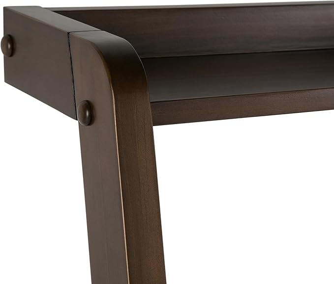 SIMPLIHOME Aleck SOLID WOOD 36 inch Wide Home Office Desk, Writing Table, Workstation, Study Table Furniture in Warm Walnut Brown with 2 Drawers