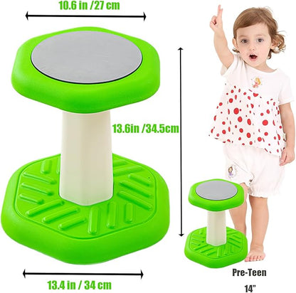 Active Chairs Kids Preschool Wobble Stool - Alternative Flexible Seating Balance Wiggle Stool for Classroom,Preschool,Kindergarten&Elementary School,Active Sensory Chairs,Ages3-8,Green(14in)