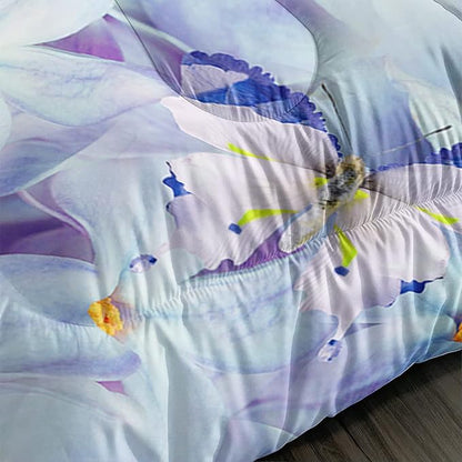 Kid Galloping Horse Comforter Set Floral Butterfly Horse Bedding Set for Boys Girls Adult, 1 Comforter + 2 Pillowcases
