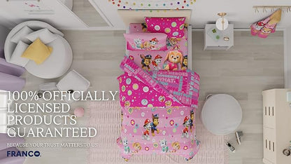 Paw Patrol Girls Kids Bedding Super Soft Comforter and Sheet Set with Sham, 5 Piece Twin Size, (100% Officially Licensed Nickelodeon Product) By Franco