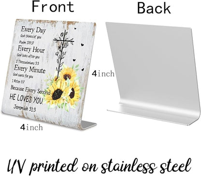 Christian Office Decor for Women Desk Inspirational Gifts with Prayers Religious Scripture Birthday Gifts for Her, Mom, Sister, Coworker Men, Friends Valentines Motivational Catholic Gifts XUV04