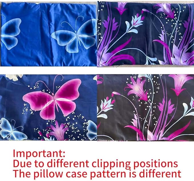 SDY 3PCS Butterfly Comforter Set Twin, Bed in a Bag Set Twin Quilt Set, Kawaii Comforter Purple Floral Bedding, Bedroom Decor Aesthetic for Girls, Kids, Toddler, Children, Teenage, Baby…