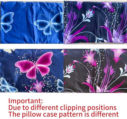 SDY 3PCS Butterfly Comforter Set Full, Butterflies Floral Comforter Set, Purple Comforter Full Size, Girls Bedroom Princess Bedding Set for Kids, Toddler, Children, Teenage, Baby, Women…