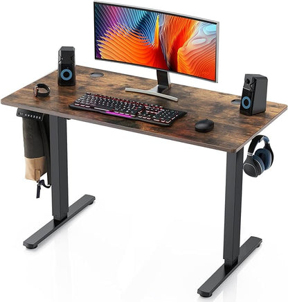 Sweetcrispy Electric Standing Desk, 40 x 24in Adjustable Height Electric Stand up Desk Standing Computer Desk Home Office Desk Ergonomic Workstation with 3 Memory Controller, Rustic Brown