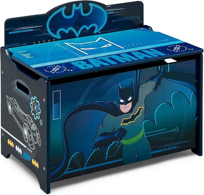 Batman Deluxe Toy Box by Delta Children Greenguard Gold Certified, Black/Blue