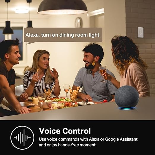 Kasa Smart Light Switch HS200, Single Pole, Needs Neutral Wire, 2.4GHz Wi-Fi Light Switch Works with Alexa and Google Home, UL Certified, No Hub Required , White, HS200