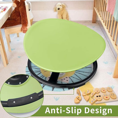 Kids Sensory Swivel Chair, Autism Sensory Chair, Spinning Chair for Autistic Kids, Small Space, Spin Seat, Metal Base, Non-Slip Design, Green