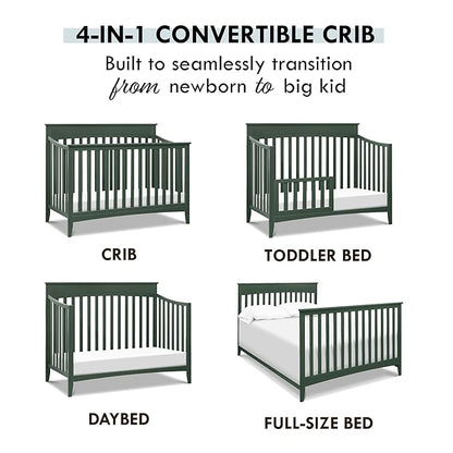 DaVinci Grove 4-in-1 Convertible Crib in Forest Green, Greenguard Gold Certified