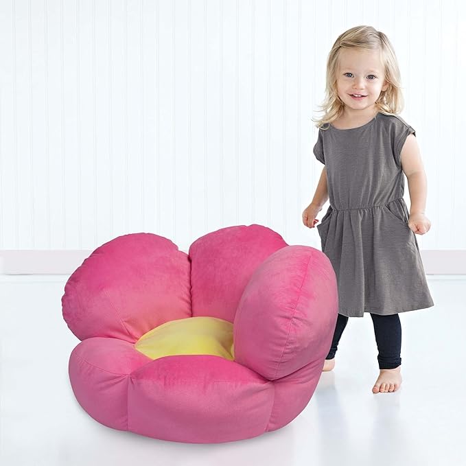 Trend Lab Flower Toddler Chair Plush Character Kids Chair Comfy Furniture Pillow Chair for Boys and Girls, 21 x 19 x 19 inches