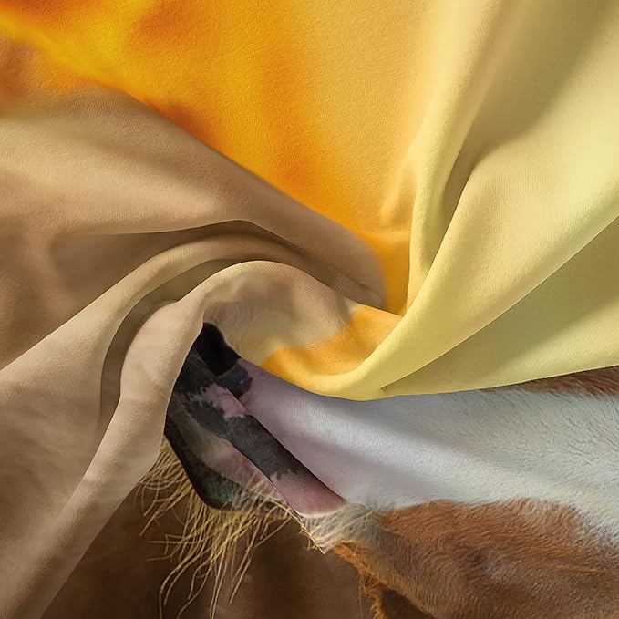 Horse Comforter King Size,Sunflower Horse Comforter Set for Kids Teens Girls Boys,3Pcs Bedding Set Printed Comforter with 2 Pillowcases,Soft and Lightweight，King Size