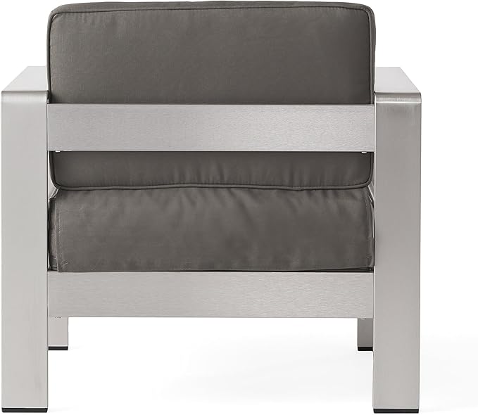 Christopher Knight Home Cape Coral Outdoor Chat Set with Fire Table, 5-Pcs Set, Khaki / Light Grey