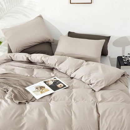 Light Khaki Comforter Set Twin Size Khaki Comforter 3 Pieces Champagne Color Twin Comforter Bedding Set Girls Solid Khaki Twin Bed Comforter Set All Season Gift