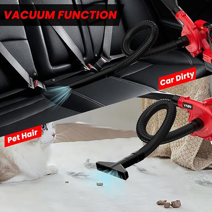Cordless Leaf Blower for Milwaukee M18 Battery,Electric Jobsite Air Blower with Brushless Motor,6 Variable Speed Up to 180MPH,2-in-1 Handle Electric Blower and Vacuum Cleaner(Battery Not Included)