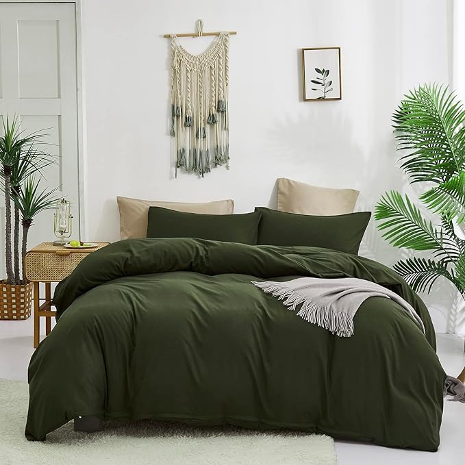 Army Green Comforter Twin Dark Green Bedding Set Deep Green Comforter Teens 3 PCs Hunter Green Comforter 1 Twin Size Comforter (68x90 inches) with 2 Pillowcases (20x26 inches)