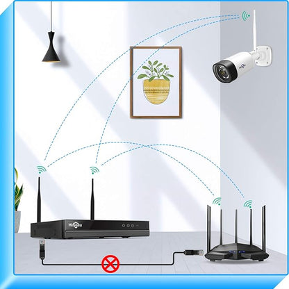 Hiseeu WiFi Security Camera System,【5MP Spotlight, 3TB Hard Drive】 Power Cord Cameras,Extenable 16CH, Outdoor IP66 Waterproof,Color Night Vision, Motion Alert,24/7 Time Record,Two Way Audio