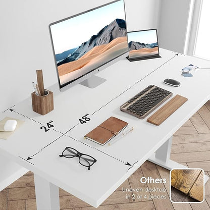Sunon Sit Laptop Computer Writing Workstations with 3 Pre-Set and USB Port 48" for Home Office Smart Advanced Standing Desk, White