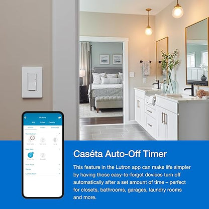Lutron Caseta Smart Switch Starter Kit | Compatible with Alexa, Apple HomeKit, and the Google Assistant | P-BDG-PKG1WS | White