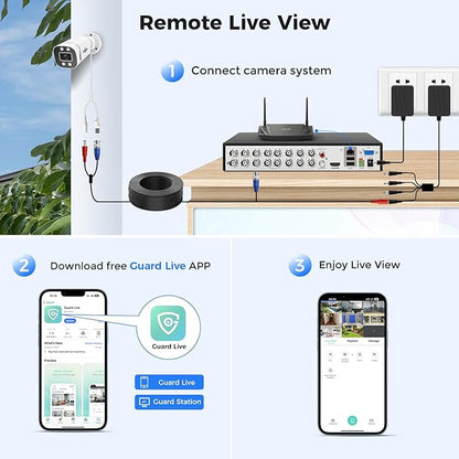 Hiseeu 16CH 3K Wired Security Camera System with Alarm Spotlight,Audio Vehicle/Person Detection 5MP 16CH DVR,5MP 16PCS Outdoor Indoor Surveillance CCTV Cameras 3TB HDD 24/7 Record Remote Access