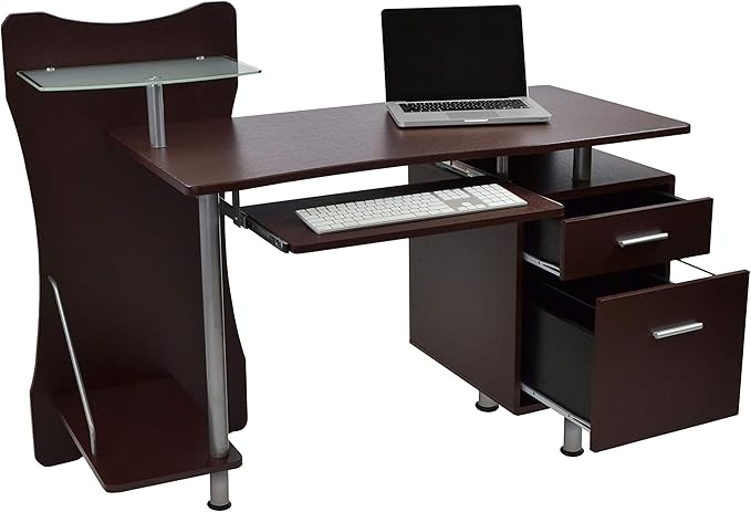NicBex Laik-DW-00051-DX Desks, 51.25" W x 22.25" D x 39.5" H, Chocolate