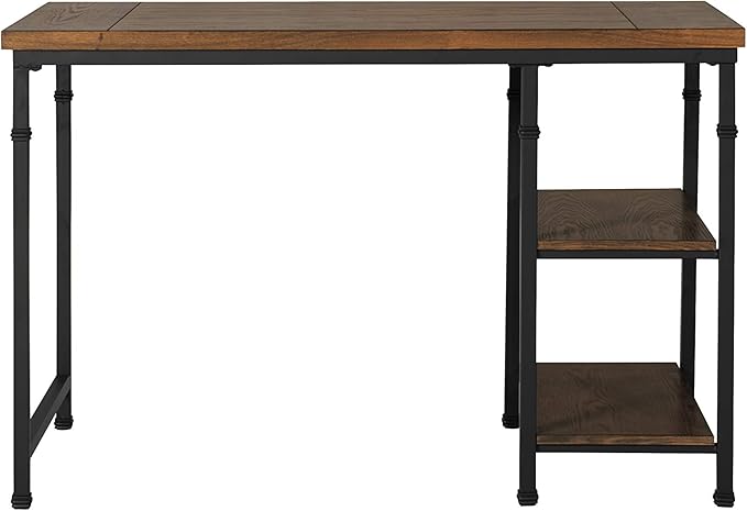 Linon Rhett Two Shelf Desk, Black