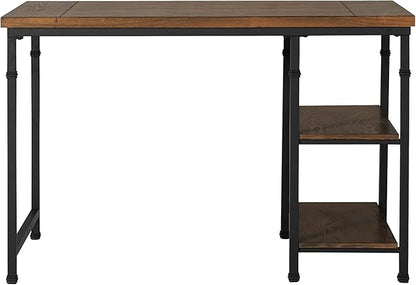 Linon Rhett Two Shelf Desk, Black