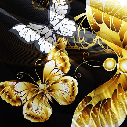 Butterfly Comforter Set for Adults Black and Gold Butterfly Bedding Set Aesthetics Butterflies Quilt Duvet Set Full Size with 1 Comforter and 2 Pillowcases