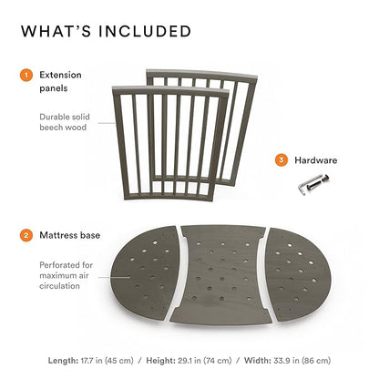 Stokke Sleepi Bed Extension, Hazy Grey - Convert Sleepi Mini Crib Into Sleepi Bed - Suitable for Children Up to 3 Years - Mattress Sold Separately - Extends Bed to 50 Inches