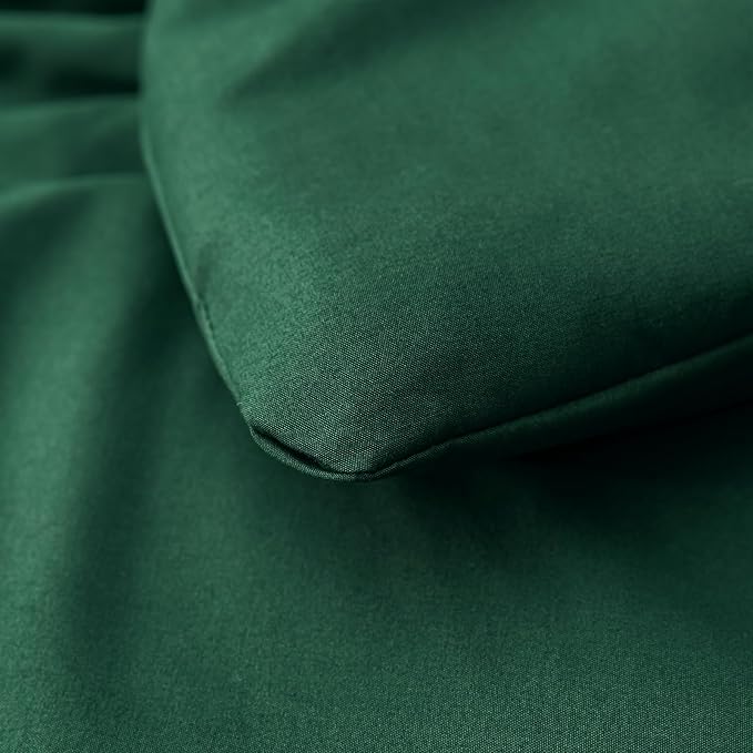 Comforter Set California King Size Dark Green 3 Pieces Boho Bed Comforter Sets Emerald Cal King Oversized Soft Lightweight Bedding Set for All Season (1 Comforter, 2 Pillowcases)