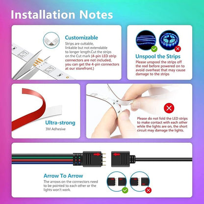 Nexillumi Led Lights for Bedroom 100ft Music Sync Color Changing Led Strip Lights Smart with Remote and App Control Built-in Mic for Party Home Room Decor Luces LED para Cuarto