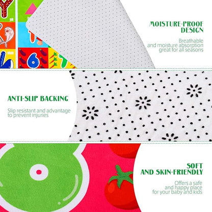 Playtime Collection ABC, Numbers and Shapes Educational Area Rug Soft Toddlers Kids Play Rug Mat Learning Mat for Classroom Bedrooms 78x59 Inch
