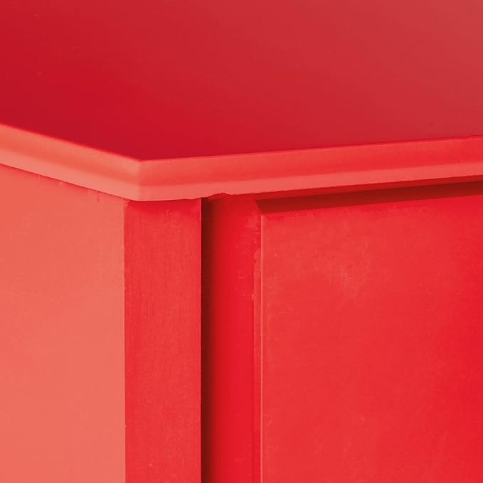 Target Marketing Systems Ellen Corner Desk Drawer and One Storage Shelf For Living Room, Bedroom, or Home Office, Small Computer Table, 42" W x 30" H, Red
