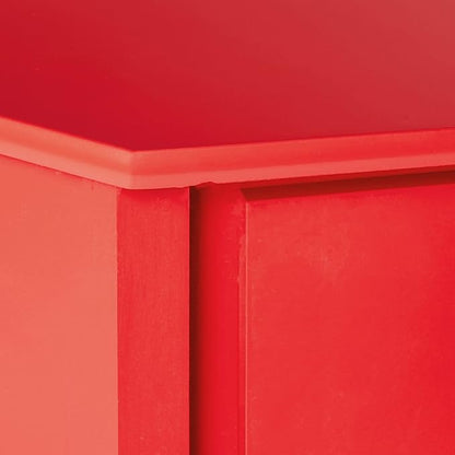 Target Marketing Systems Ellen Corner Desk Drawer and One Storage Shelf For Living Room, Bedroom, or Home Office, Small Computer Table, 42" W x 30" H, Red