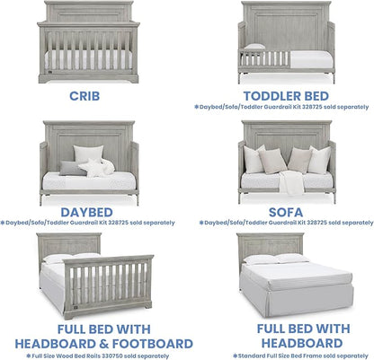 Delta Children Simmons Kids SlumberTime Paloma 4-in-1 Convertible Baby Crib - Greenguard Gold Certified, Rustic Mist