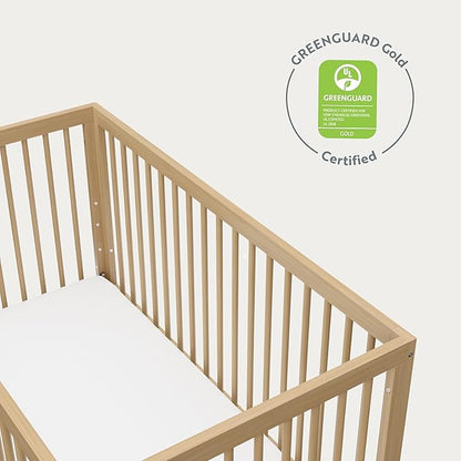 Storkcraft Santorini Deluxe 5-in-1 Convertible Crib with Bonus Toddler Guardrail (Driftwood) – GREENGUARD Gold Certified, Toddler Guardrail Included in Box, Fits Standard Crib Mattress