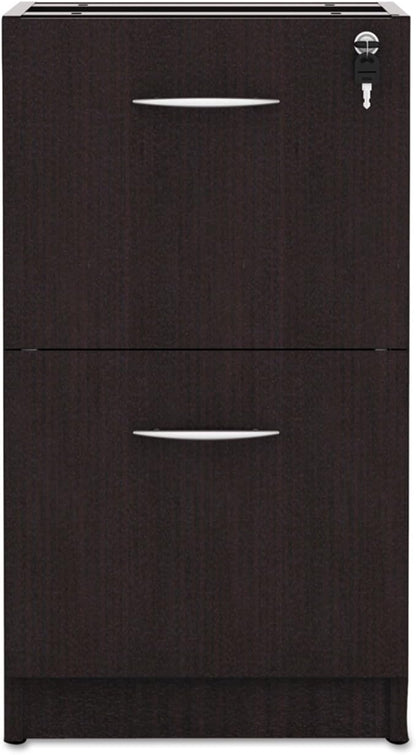 Alera ALEVA542822ES 15.63 in. x 20.5 in. x 28.5 in. Valencia Series 2-Drawer Full File Pedestal - Espresso