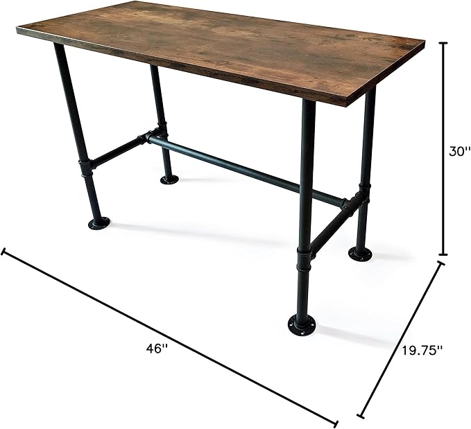 Industrial Pipe Desk Work From Home Set Up, Rustic Industrial Desk Home, Rustic Pipe Table With Industrial Pipe Desk Industrial Computer Desk Workstation Metal Industrial Desk Style Modern Study Desk