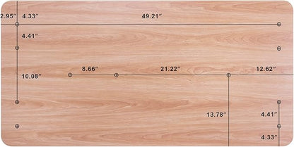 Fromann 55 x 27 inch Table Top for Adjustable Home Office Standing Desk Frames (Light Wood)