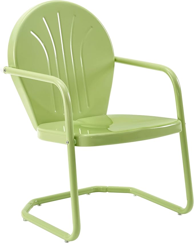 Crosley Furniture KO10004KL Griffith 3-Piece Retro Metal Outdoor Seating Set with 2 Chairs and Side Table, Key Lime