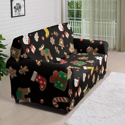FKELYI Christmas Decorations Indoor Furniture Protector Easy Going Stretch Sofa Slipcover Non-Slip Sofa Slipcovers Washable Sofa Couch Cover L