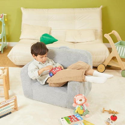 Toddler First Chair, Baby Chairs Comfy Toddler for Boys and Girls for Ages 18 Months and Up, Fits Any Decor (Grey)