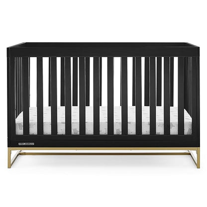 Delta Children Jade 4-in-1 Convertible Crib - Greenguard Gold Certified, Ebony/Bronze